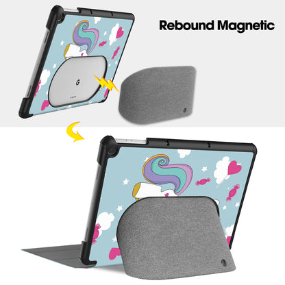 Trifold Stand PU Leather Case for Google Pixel Tablet , Pattern Printing Protective Tablet Cover