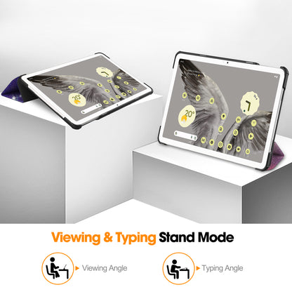 Trifold Stand PU Leather Case for Google Pixel Tablet , Pattern Printing Protective Tablet Cover