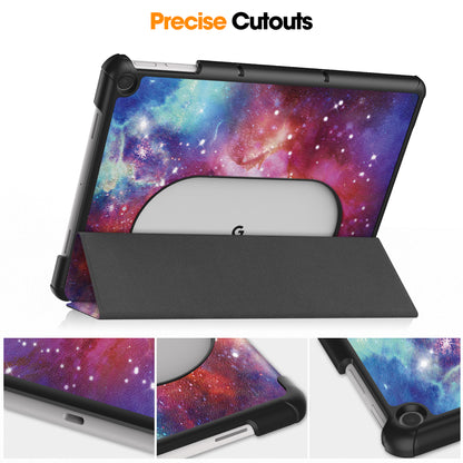 Trifold Stand PU Leather Case for Google Pixel Tablet , Pattern Printing Protective Tablet Cover