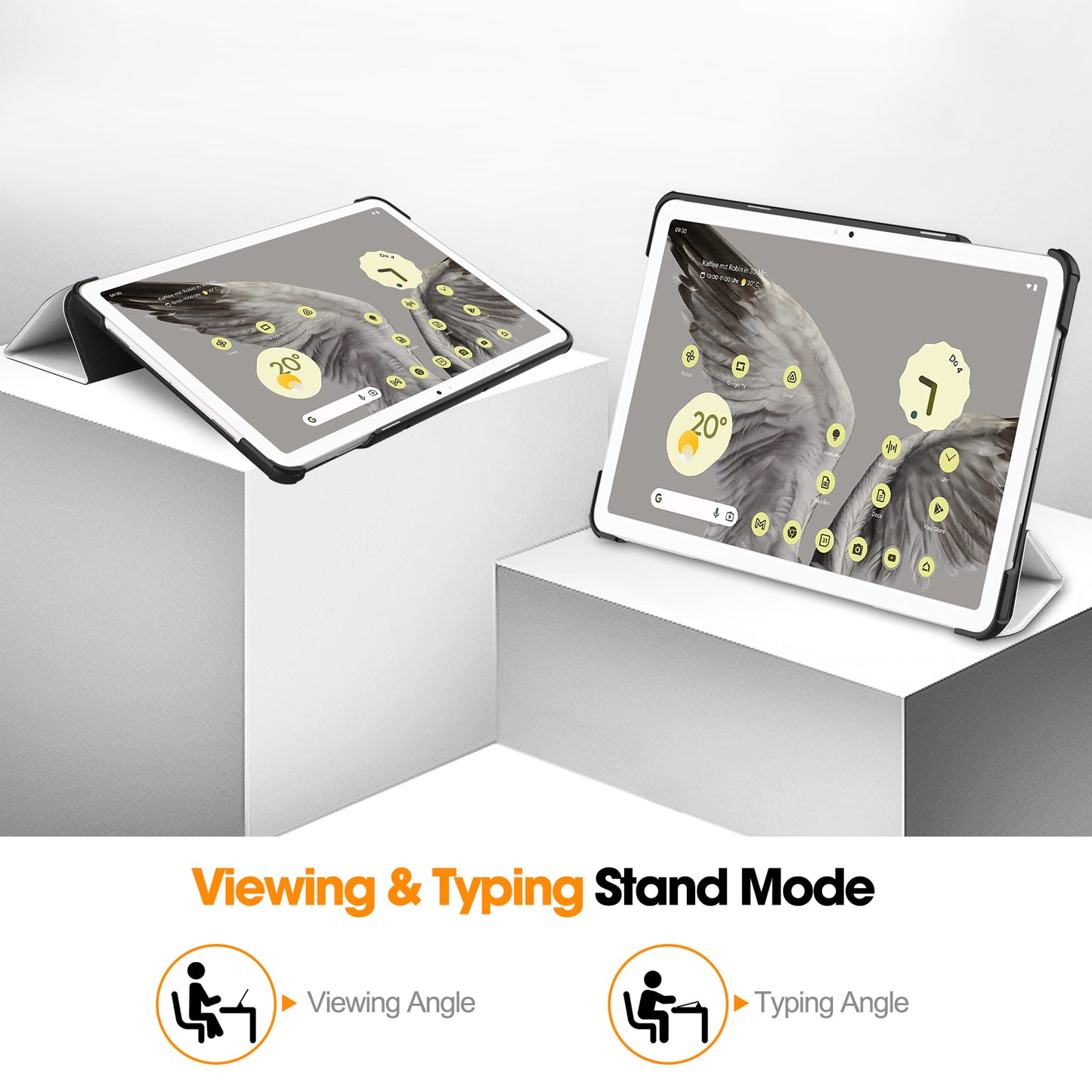 Trifold Stand PU Leather Case for Google Pixel Tablet , Pattern Printing Protective Tablet Cover