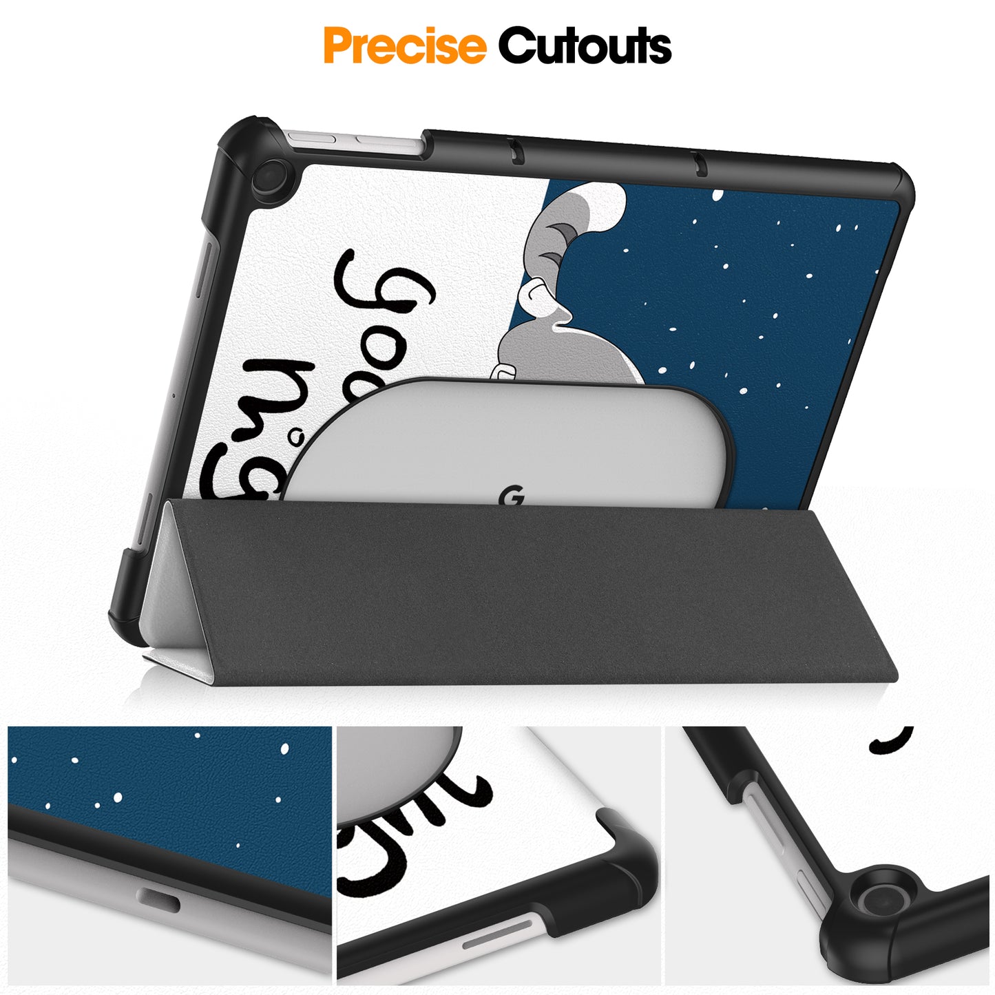 Trifold Stand PU Leather Case for Google Pixel Tablet , Pattern Printing Protective Tablet Cover