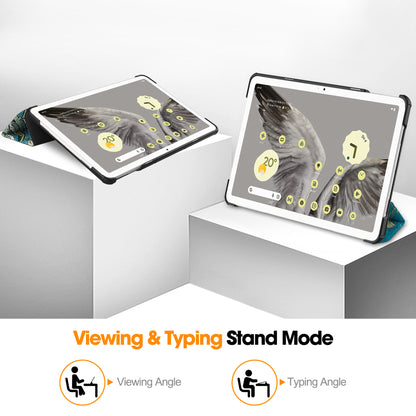 Trifold Stand PU Leather Case for Google Pixel Tablet , Pattern Printing Protective Tablet Cover