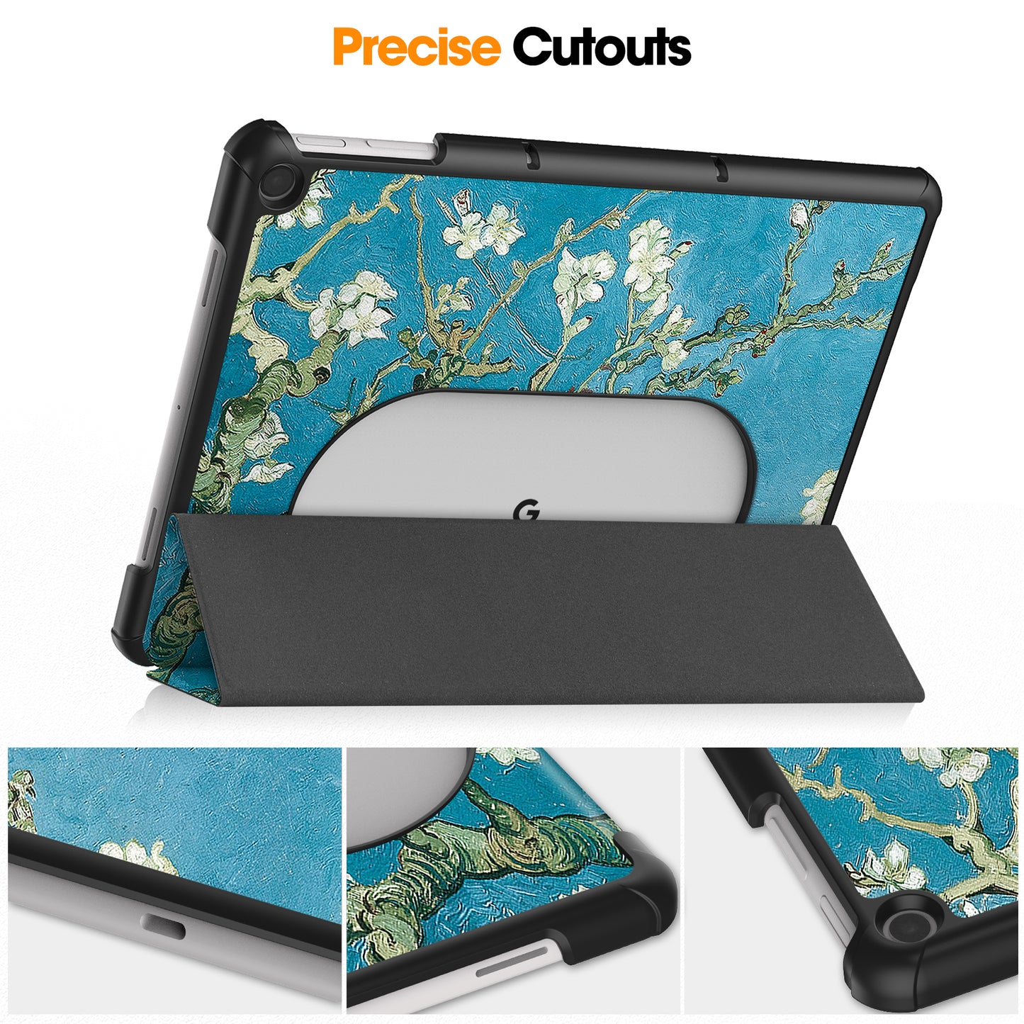 Trifold Stand PU Leather Case for Google Pixel Tablet , Pattern Printing Protective Tablet Cover