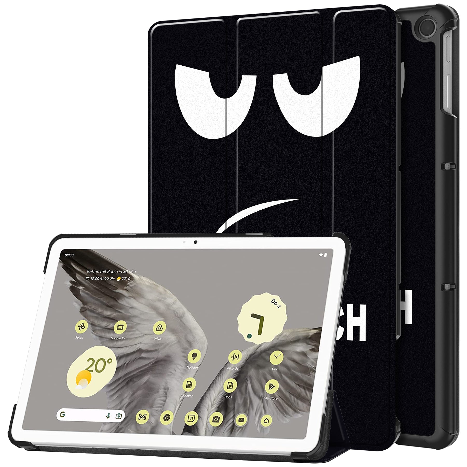 Trifold Stand PU Leather Case for Google Pixel Tablet , Pattern Printing Protective Tablet Cover