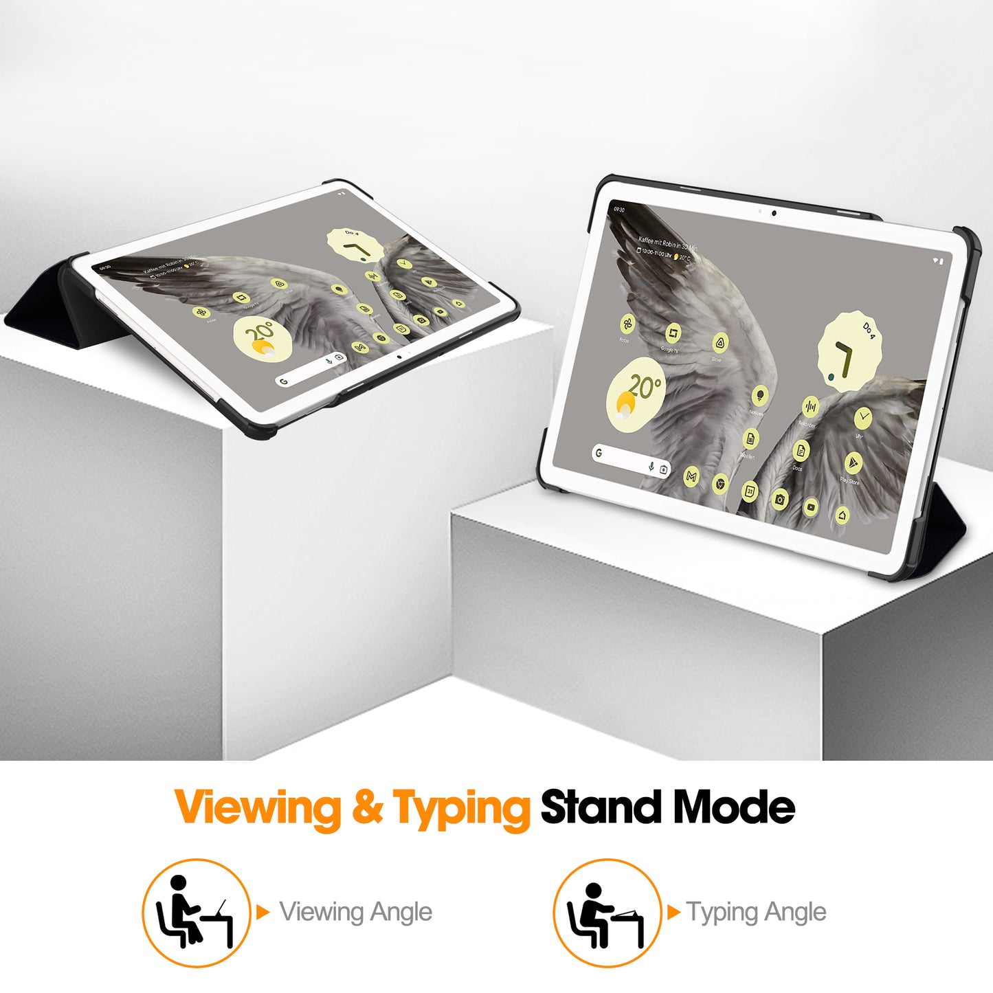 Trifold Stand PU Leather Case for Google Pixel Tablet , Pattern Printing Protective Tablet Cover