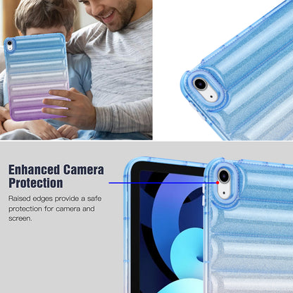 For iPad 10.9 (2022) Soft TPU Tablet Case Gradient Glitter Down Jacket Design Anti-drop Cover