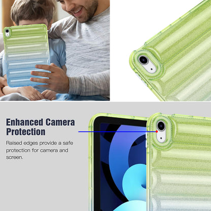 For iPad 10.9 (2022) Soft TPU Tablet Case Gradient Glitter Down Jacket Design Anti-drop Cover