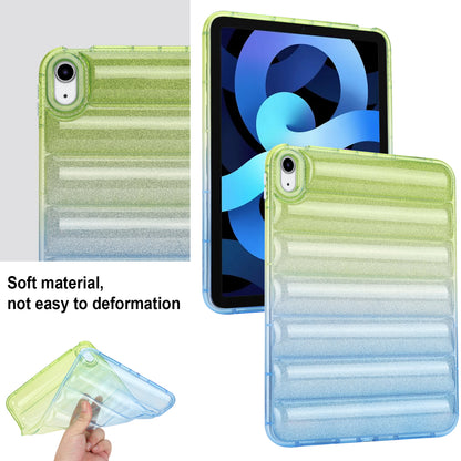 For iPad 10.9 (2022) Soft TPU Tablet Case Gradient Glitter Down Jacket Design Anti-drop Cover