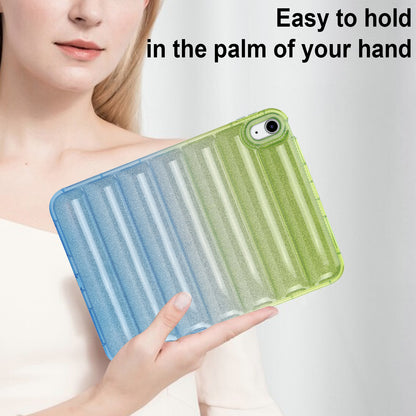 For iPad 10.9 (2022) Soft TPU Tablet Case Gradient Glitter Down Jacket Design Anti-drop Cover