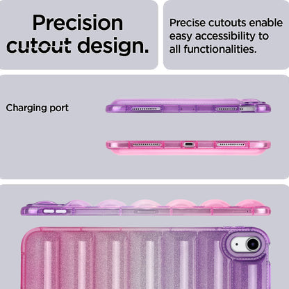 For iPad 10.9 (2022) Soft TPU Tablet Case Gradient Glitter Down Jacket Design Anti-drop Cover
