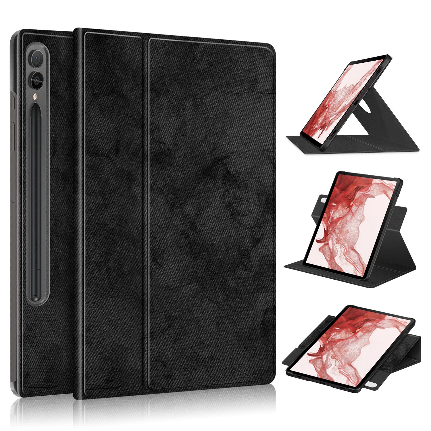 Tablet Case for Samsung Galaxy Tab S9+ SM-X810 (Wi-Fi), SM-X816B (5G Global), SM-X818U (5G US) Leather Rotary Stand Cover