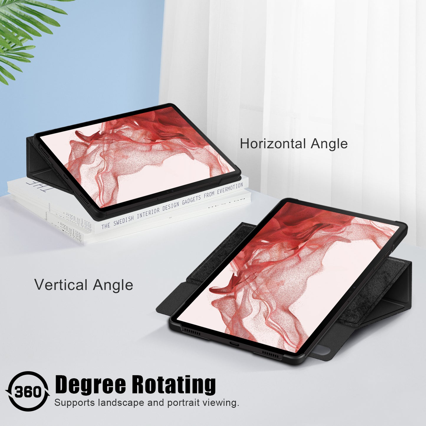Tablet Case for Samsung Galaxy Tab S9+ SM-X810 (Wi-Fi), SM-X816B (5G Global), SM-X818U (5G US) Leather Rotary Stand Cover