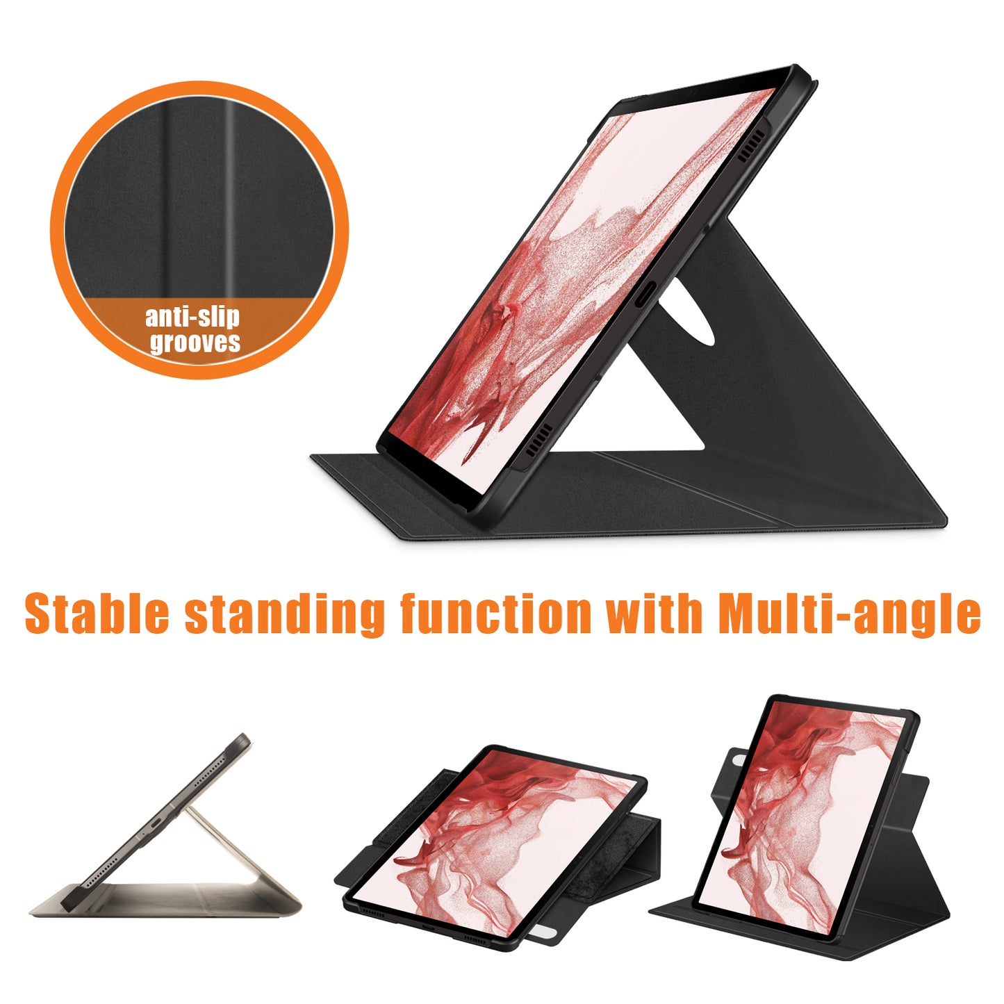 Tablet Case for Samsung Galaxy Tab S9+ SM-X810 (Wi-Fi), SM-X816B (5G Global), SM-X818U (5G US) Leather Rotary Stand Cover
