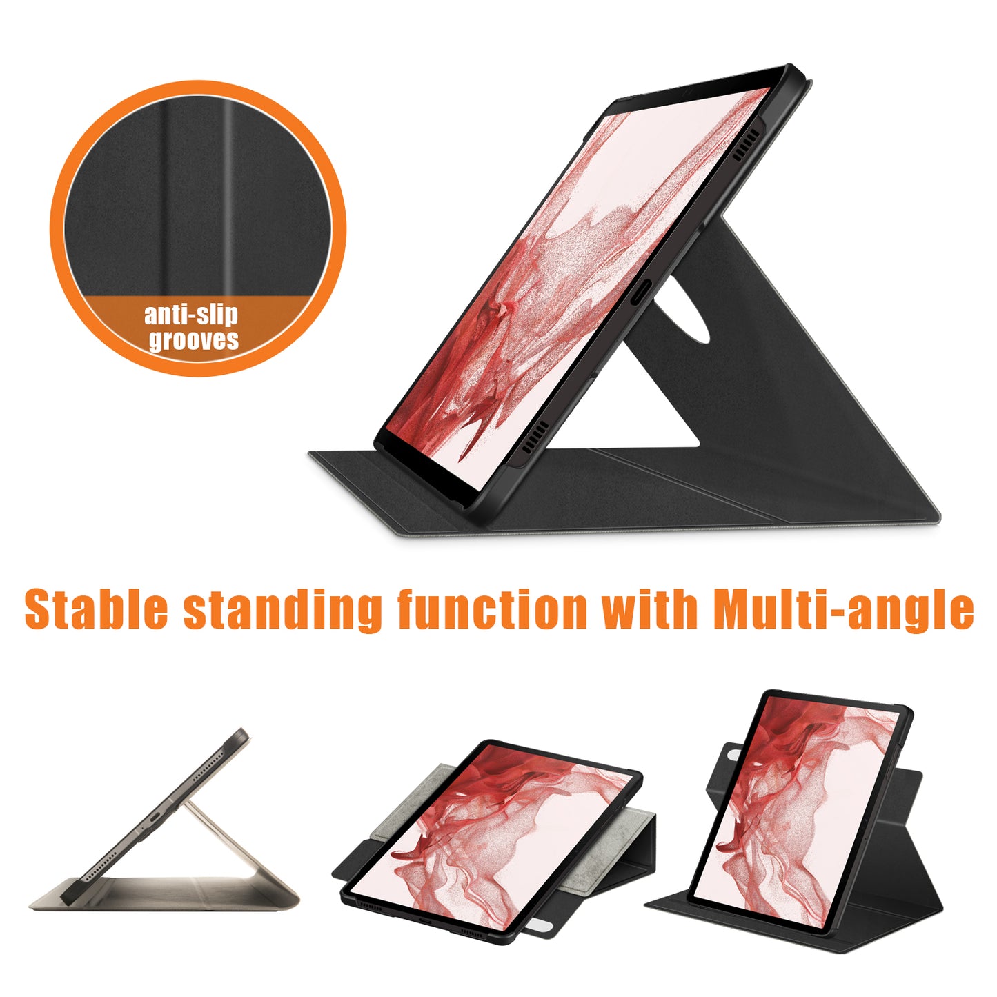 Tablet Case for Samsung Galaxy Tab S9+ SM-X810 (Wi-Fi), SM-X816B (5G Global), SM-X818U (5G US) Leather Rotary Stand Cover
