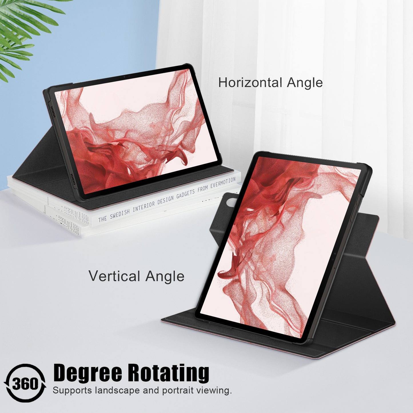 Tablet Case for Samsung Galaxy Tab S9+ SM-X810 (Wi-Fi), SM-X816B (5G Global), SM-X818U (5G US) Leather Rotary Stand Cover