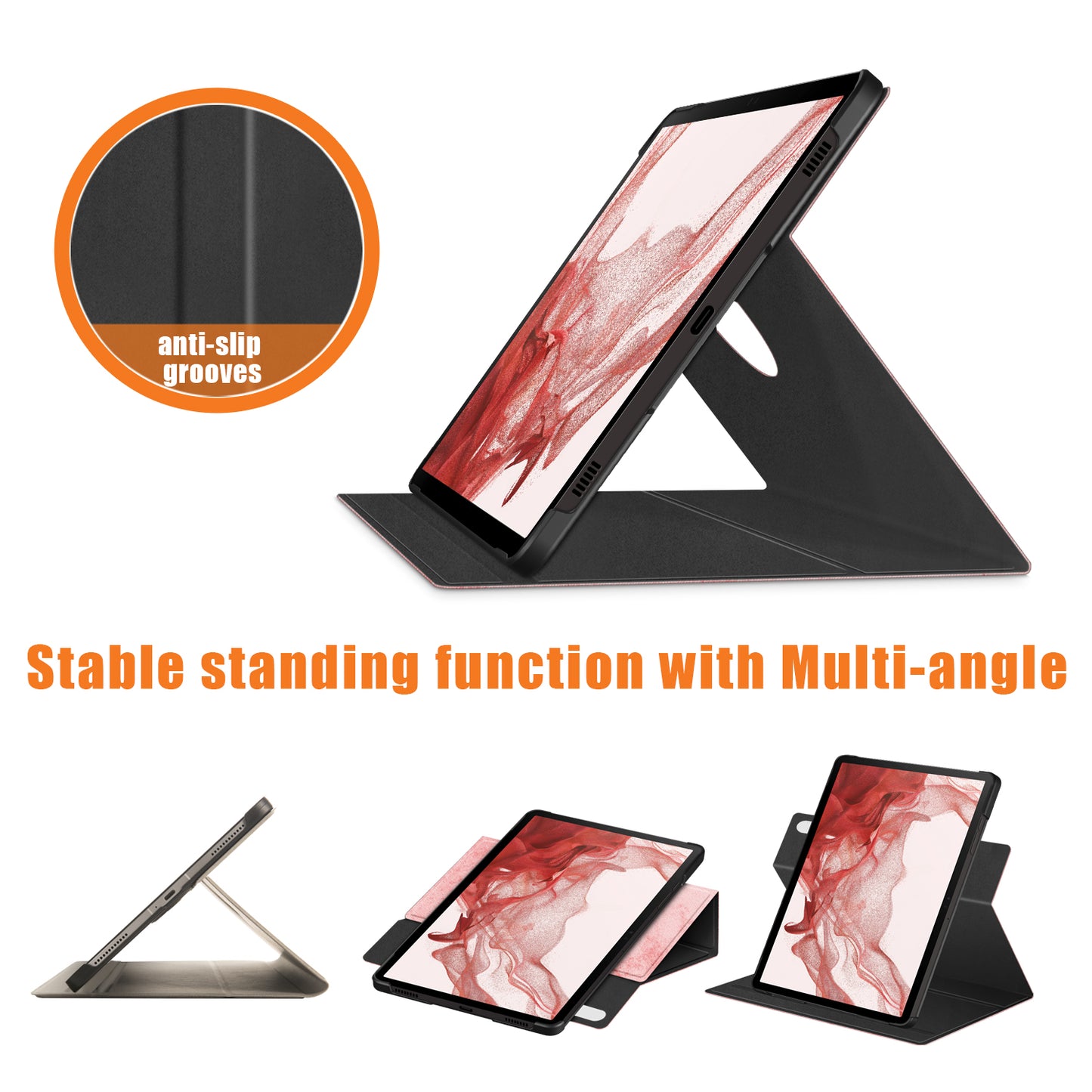 Tablet Case for Samsung Galaxy Tab S9+ SM-X810 (Wi-Fi), SM-X816B (5G Global), SM-X818U (5G US) Leather Rotary Stand Cover