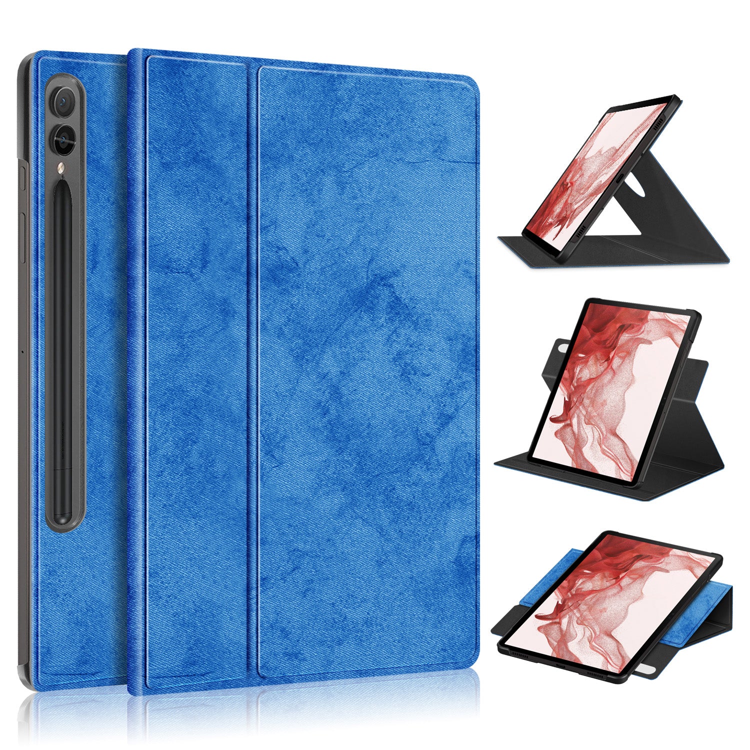Tablet Case for Samsung Galaxy Tab S9+ SM-X810 (Wi-Fi), SM-X816B (5G Global), SM-X818U (5G US) Leather Rotary Stand Cover