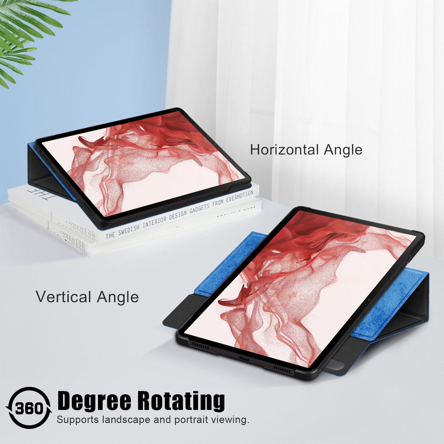Tablet Case for Samsung Galaxy Tab S9+ SM-X810 (Wi-Fi), SM-X816B (5G Global), SM-X818U (5G US) Leather Rotary Stand Cover