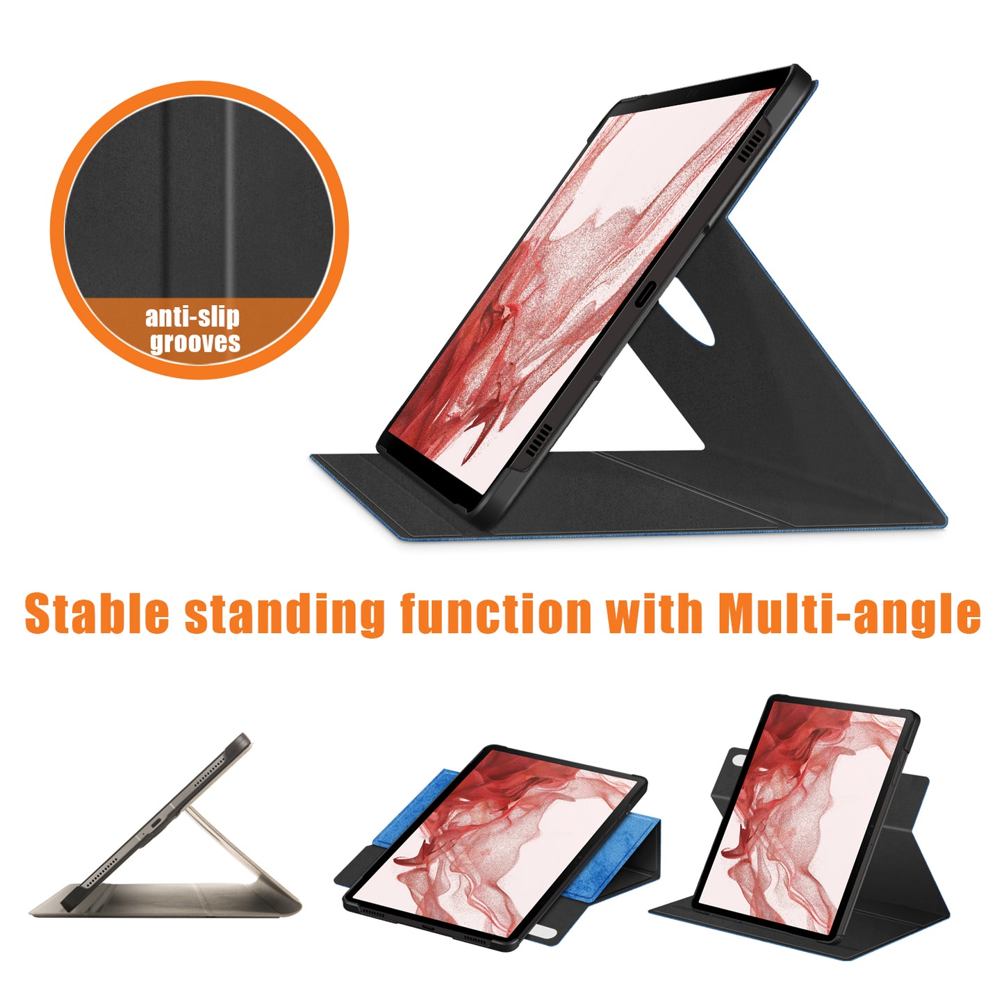 Tablet Case for Samsung Galaxy Tab S9+ SM-X810 (Wi-Fi), SM-X816B (5G Global), SM-X818U (5G US) Leather Rotary Stand Cover