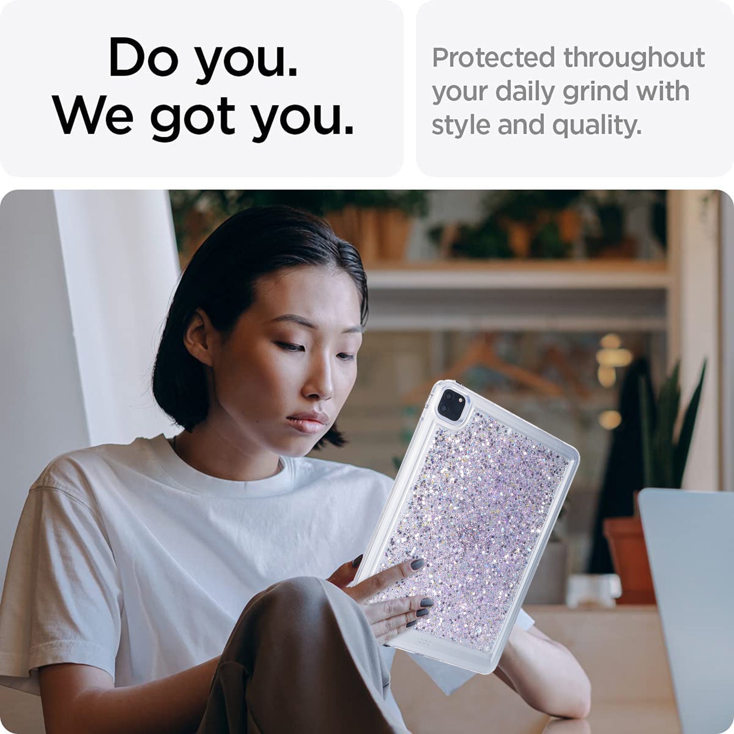 For iPad Pro 11 (2018) / (2020) / (2021) / (2022) Glitter Tablet Case TPU + PC Protective Tablet Cover