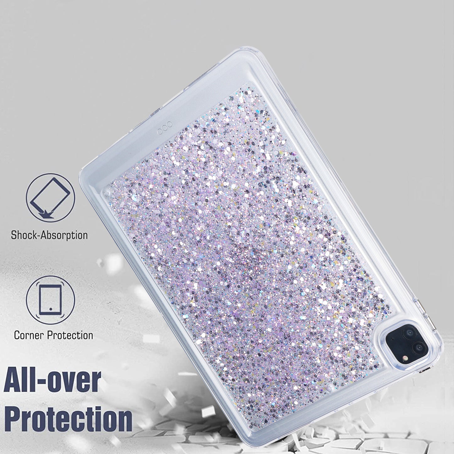 For iPad Pro 11 (2018) / (2020) / (2021) / (2022) Glitter Tablet Case TPU + PC Protective Tablet Cover