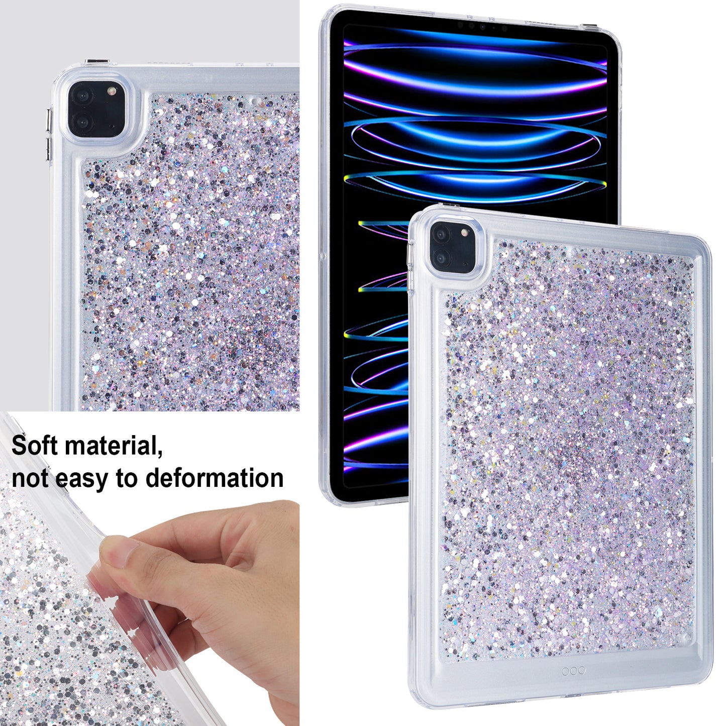For iPad Pro 11 (2018) / (2020) / (2021) / (2022) Glitter Tablet Case TPU + PC Protective Tablet Cover