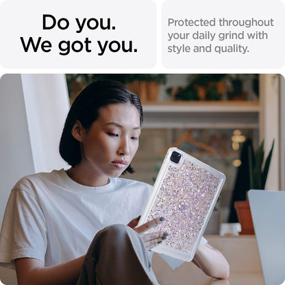 For iPad Pro 11 (2018) / (2020) / (2021) / (2022) Glitter Tablet Case TPU + PC Protective Tablet Cover