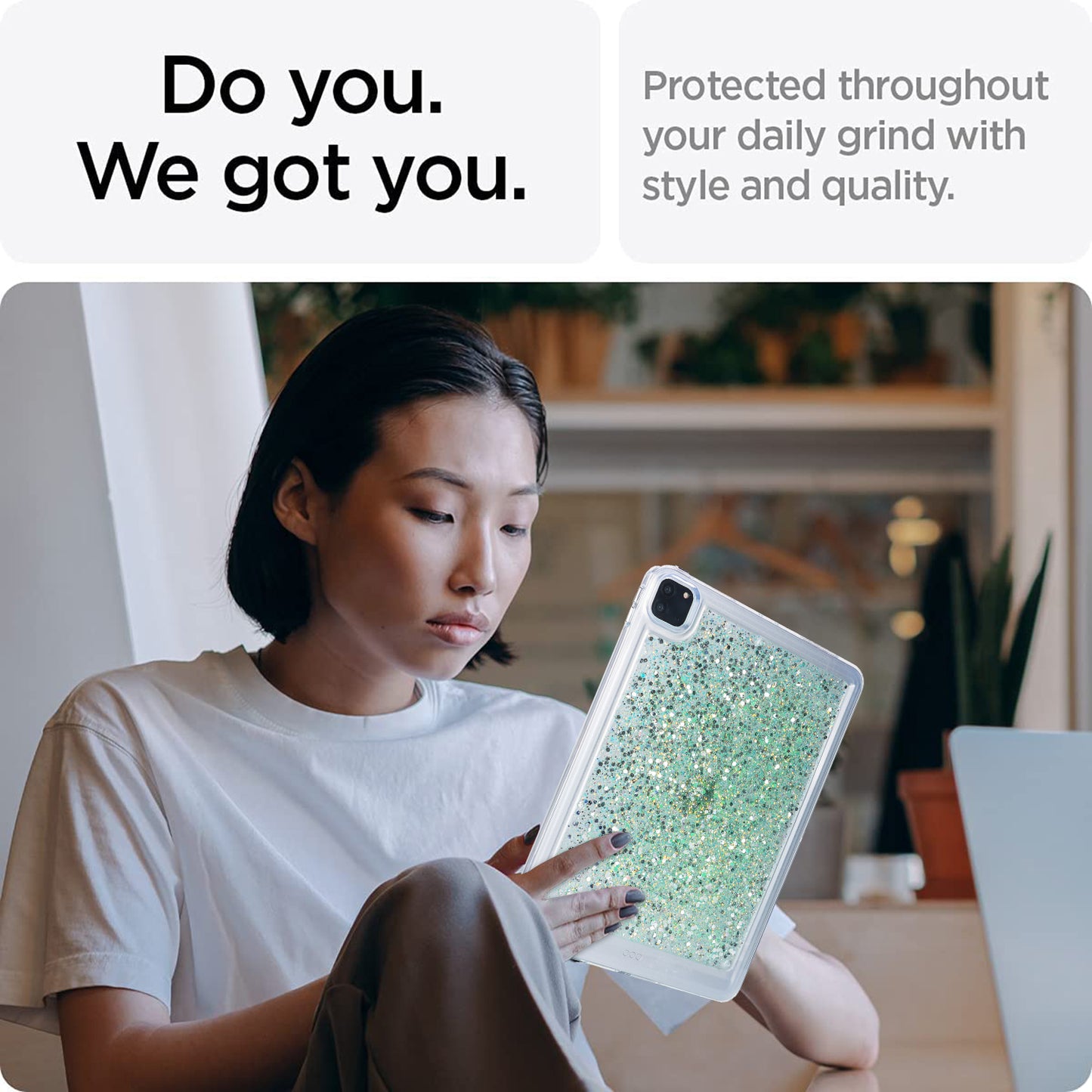 For iPad Pro 11 (2018) / (2020) / (2021) / (2022) Glitter Tablet Case TPU + PC Protective Tablet Cover