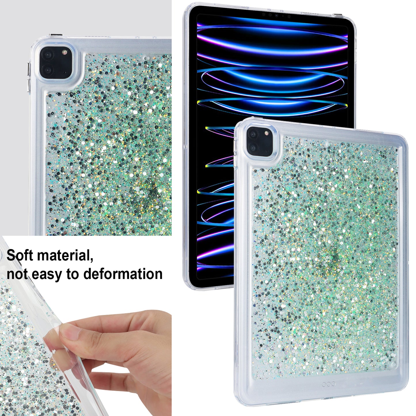 For iPad Pro 11 (2018) / (2020) / (2021) / (2022) Glitter Tablet Case TPU + PC Protective Tablet Cover
