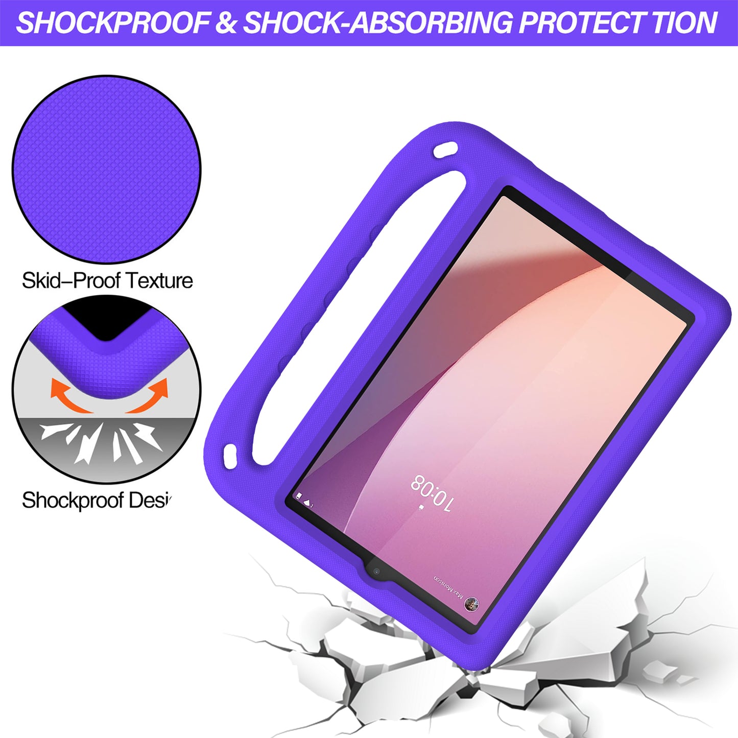 For Lenovo Tab M8 Gen 4 Hand Grip EVA Tablet Case Foldable Kickstand Tablet Cover