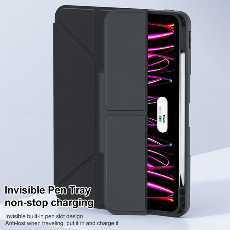 For iPad 10.9 (2022) PU Leather Stand Case Origami Auto Wake / Sleep Tablet Cover with Pencil Holder