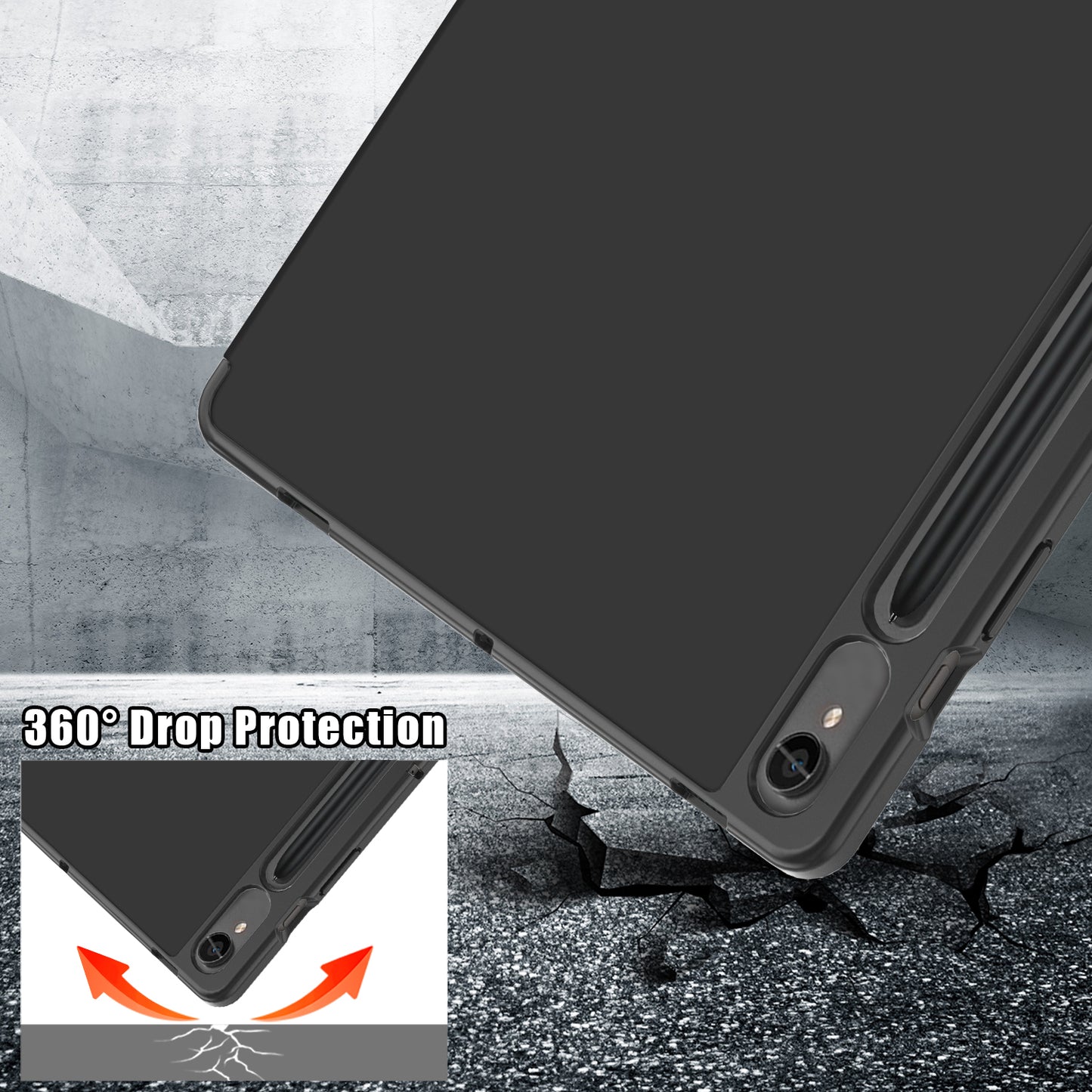 Tablet Case for Samsung Galaxy Tab S9 SM-X710, SM-X716B, SM-X718U PU Leather Origami Stand Protective Cover