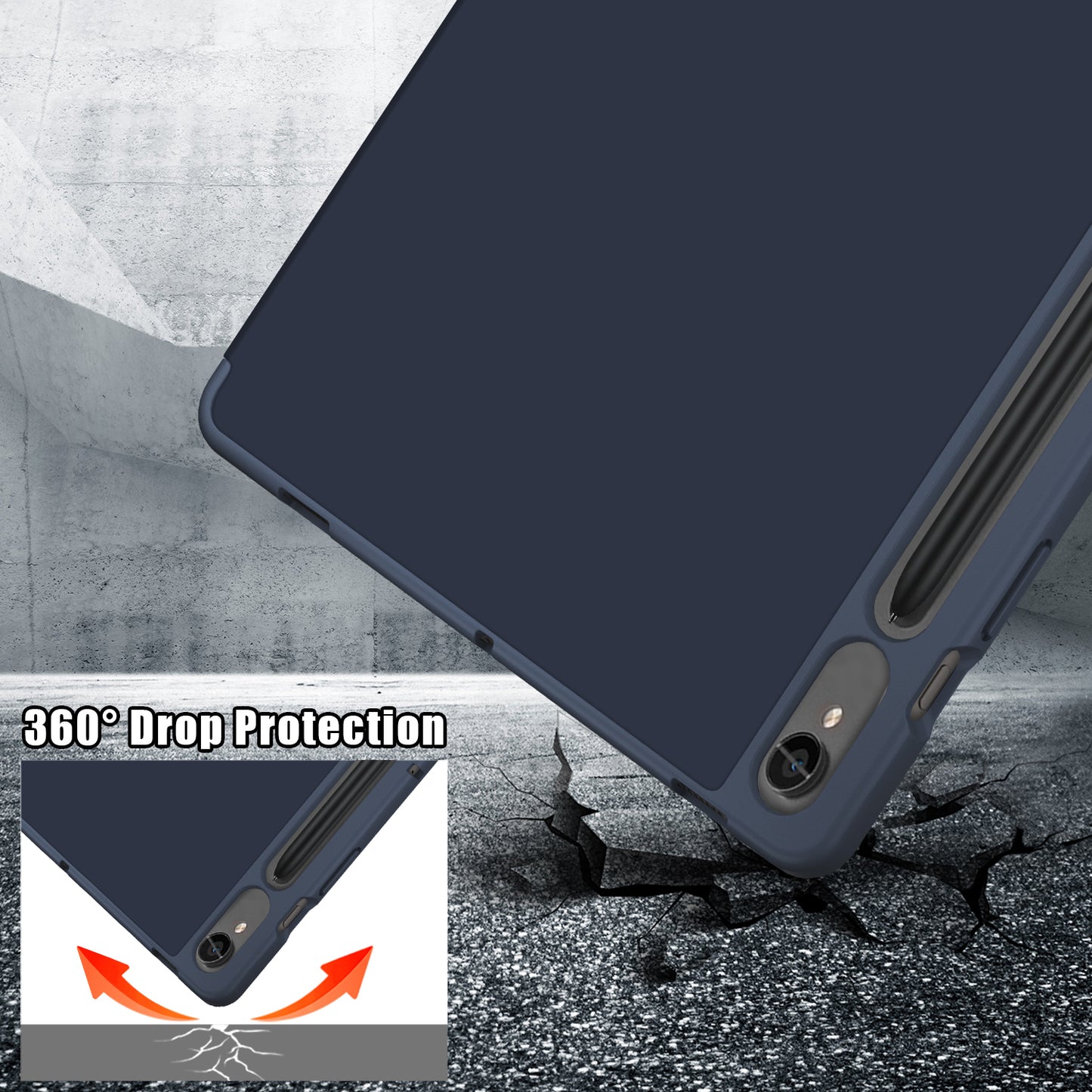 Tablet Case for Samsung Galaxy Tab S9 SM-X710, SM-X716B, SM-X718U PU Leather Origami Stand Protective Cover