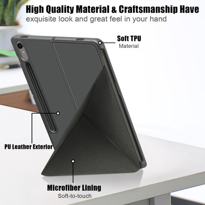 Tablet Case for Samsung Galaxy Tab S9 SM-X710, SM-X716B, SM-X718U PU Leather Origami Stand Protective Cover