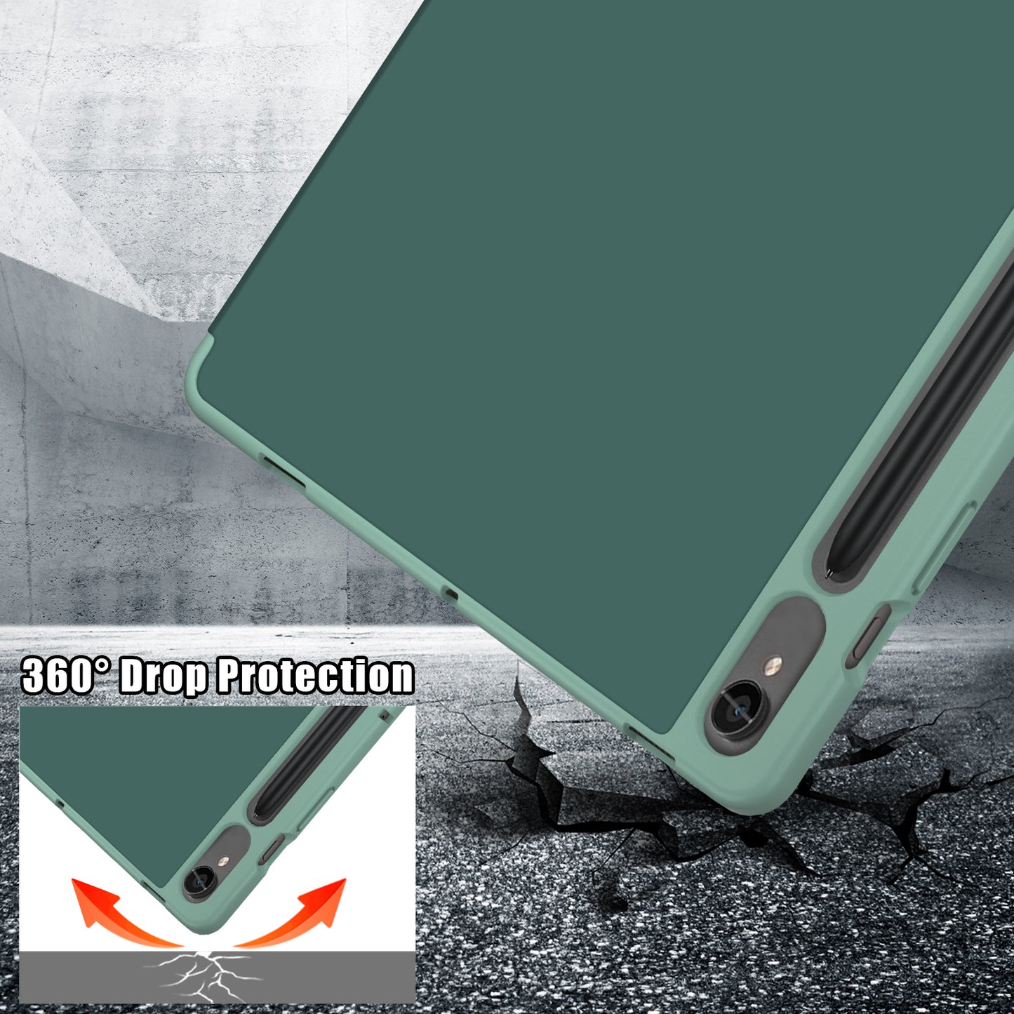Tablet Case for Samsung Galaxy Tab S9 SM-X710, SM-X716B, SM-X718U PU Leather Origami Stand Protective Cover