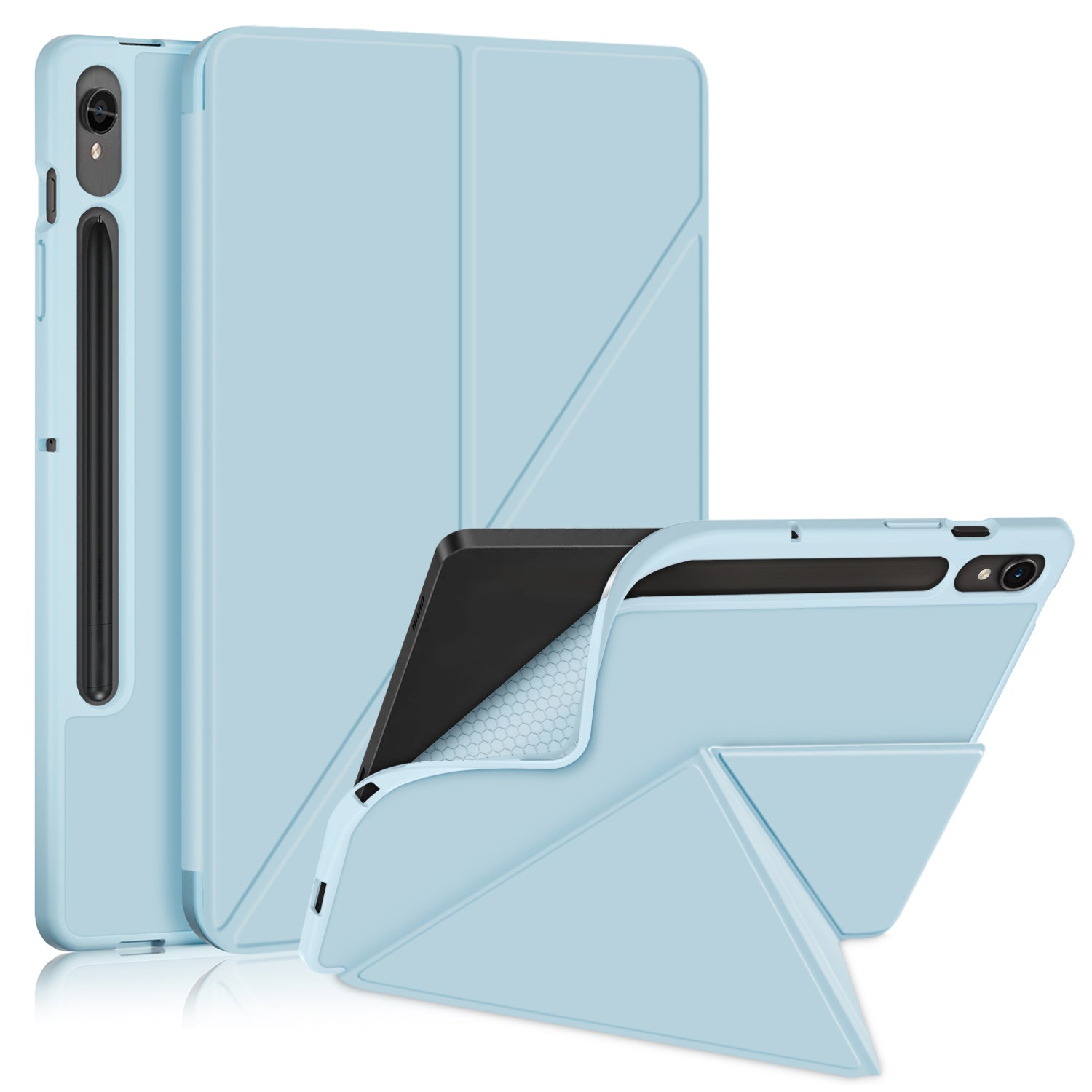 Tablet Case for Samsung Galaxy Tab S9 SM-X710, SM-X716B, SM-X718U PU Leather Origami Stand Protective Cover