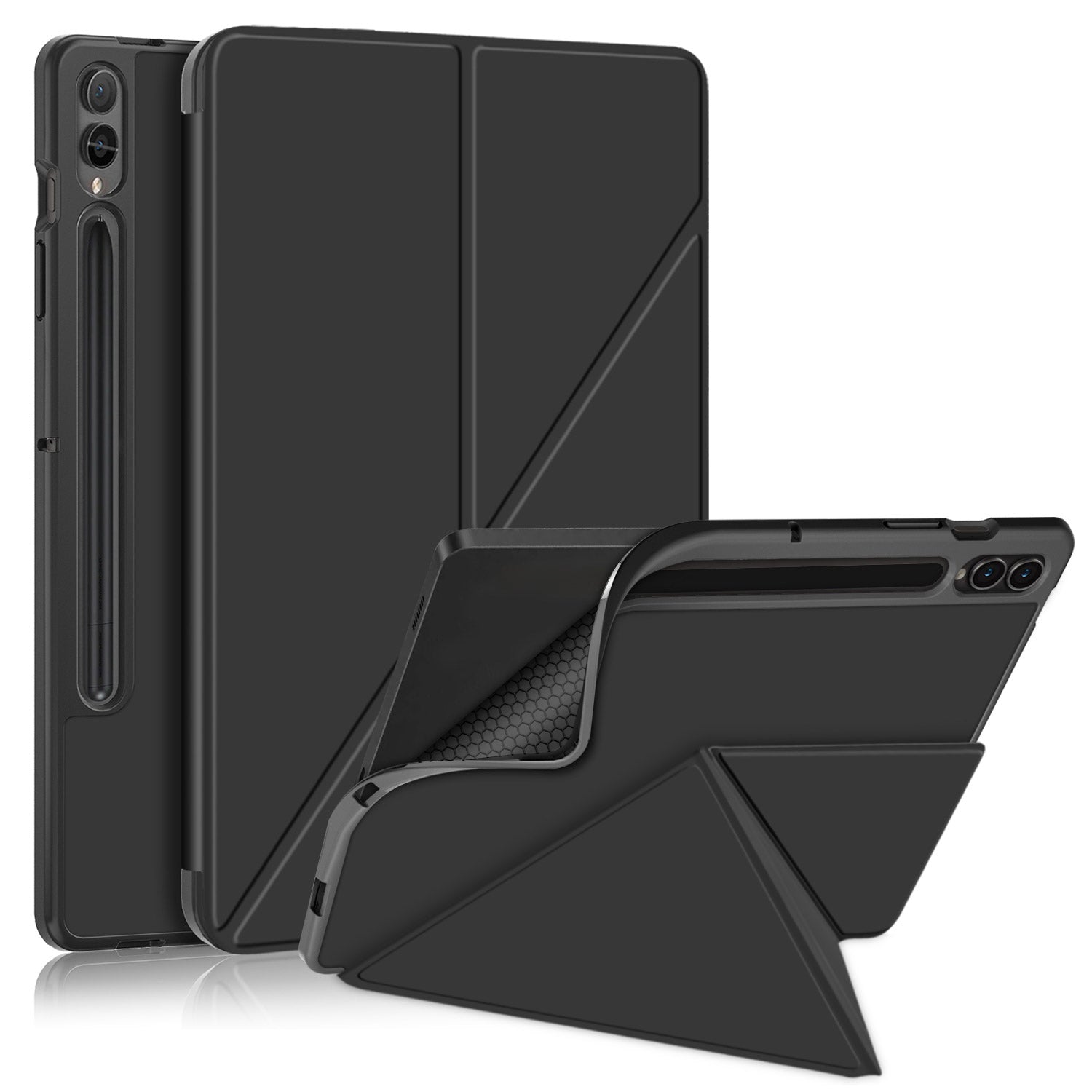 Origami Stand Case for Samsung Galaxy Tab S9+ SM-X810 (Wi-Fi), SM-X816B (5G Global), SM-X818U (5G US) PU Leather Smart Tablet Cover