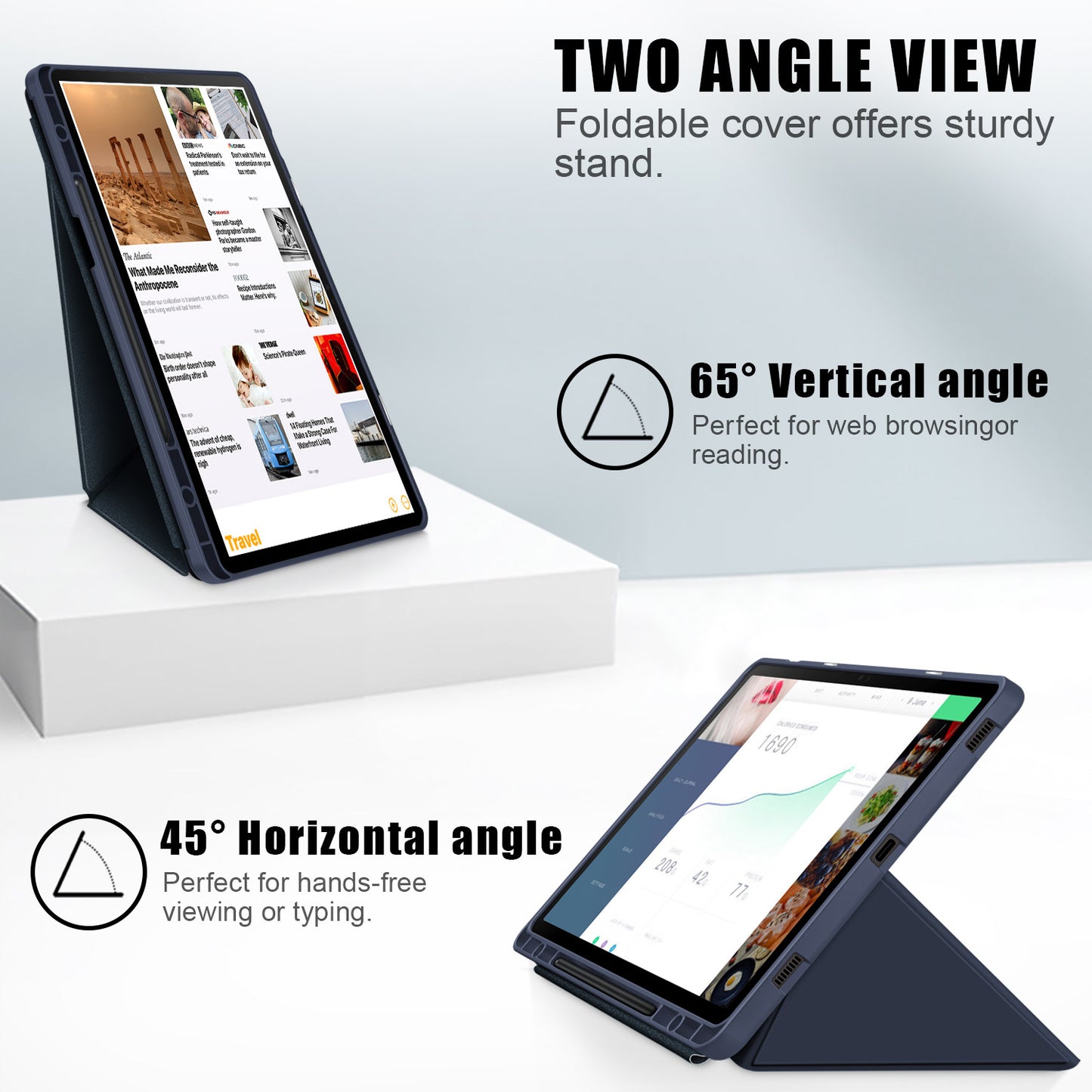 Origami Stand Case for Samsung Galaxy Tab S9+ SM-X810 (Wi-Fi), SM-X816B (5G Global), SM-X818U (5G US) PU Leather Smart Tablet Cover