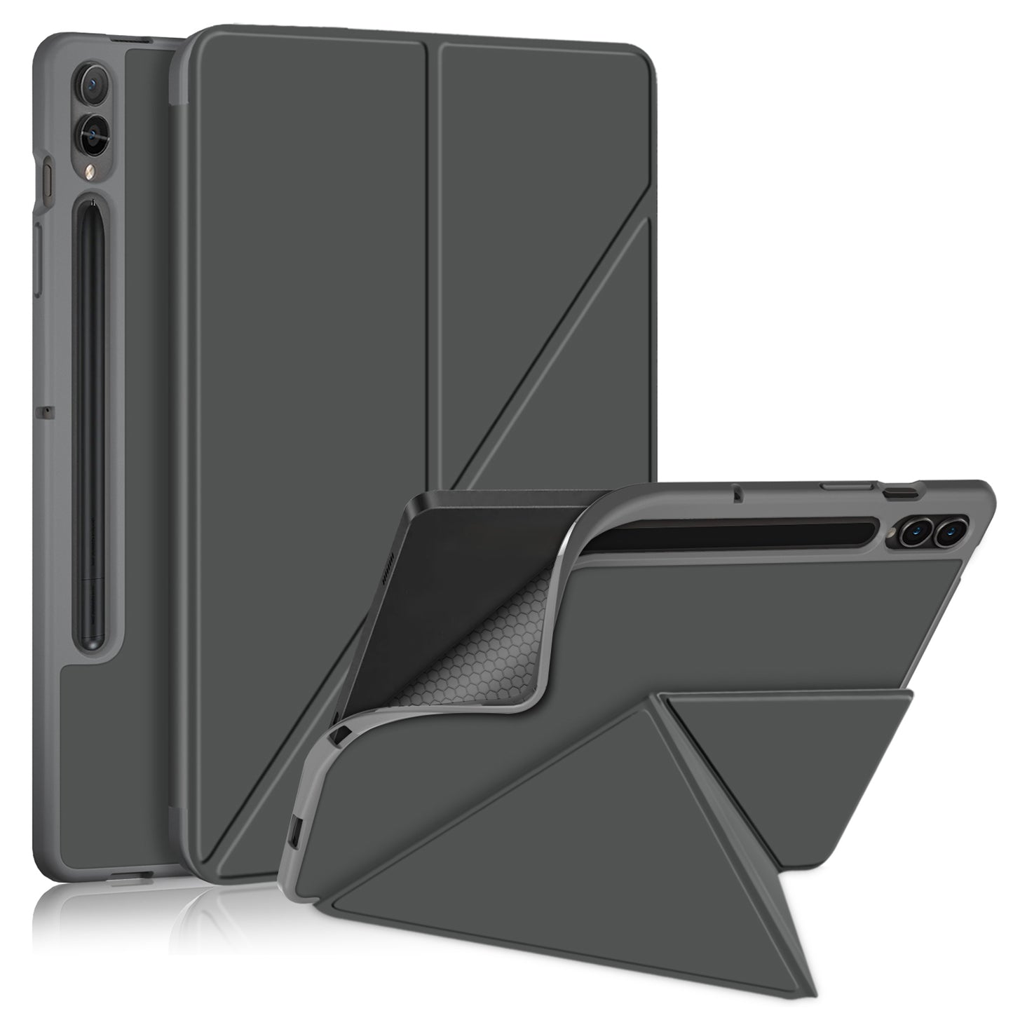 Origami Stand Case for Samsung Galaxy Tab S9+ SM-X810 (Wi-Fi), SM-X816B (5G Global), SM-X818U (5G US) PU Leather Smart Tablet Cover