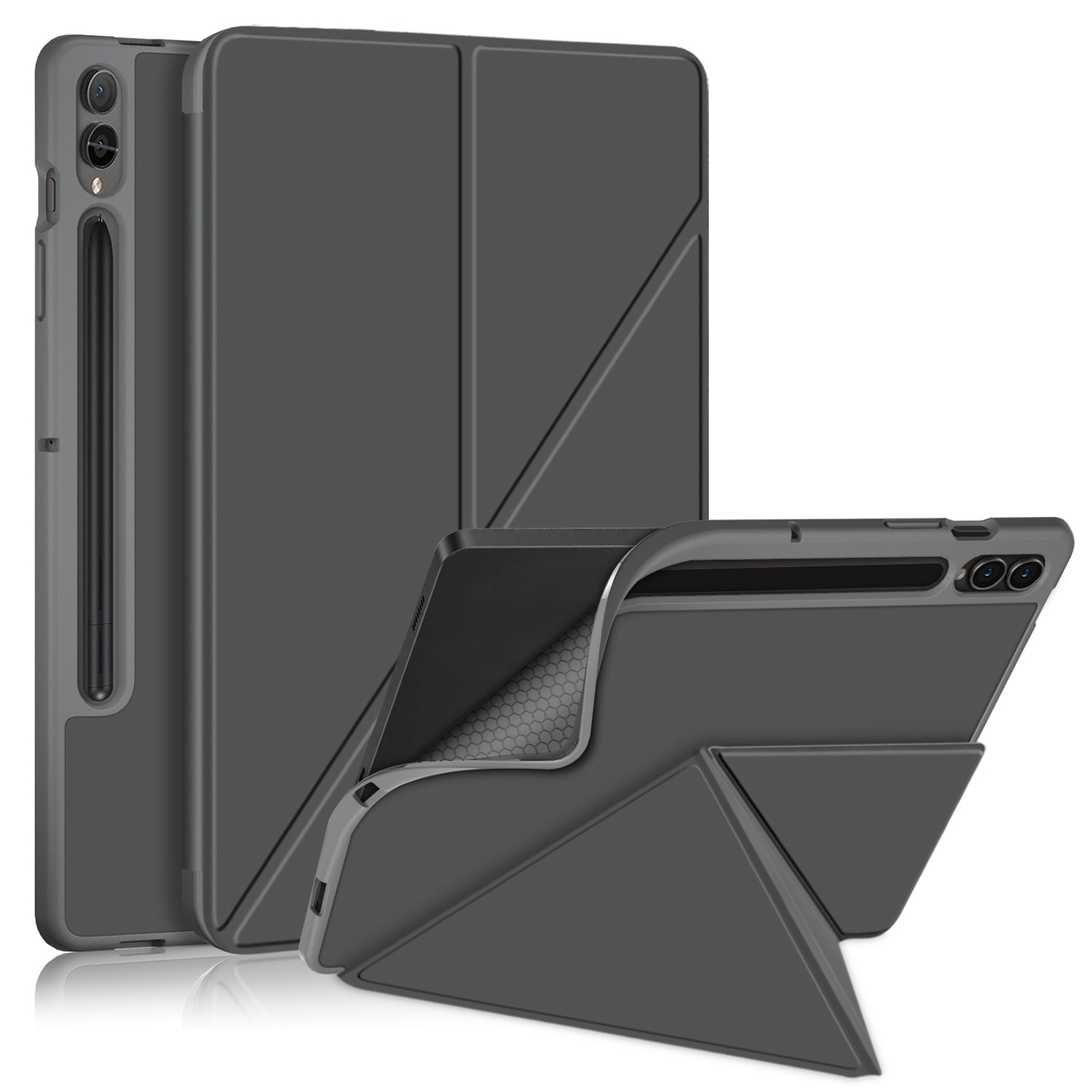 Origami Stand Case for Samsung Galaxy Tab S9+ SM-X810 (Wi-Fi), SM-X816B (5G Global), SM-X818U (5G US) PU Leather Smart Tablet Cover