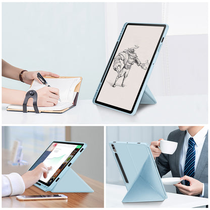 Origami Stand Case for Samsung Galaxy Tab S9+ SM-X810 (Wi-Fi), SM-X816B (5G Global), SM-X818U (5G US) PU Leather Smart Tablet Cover