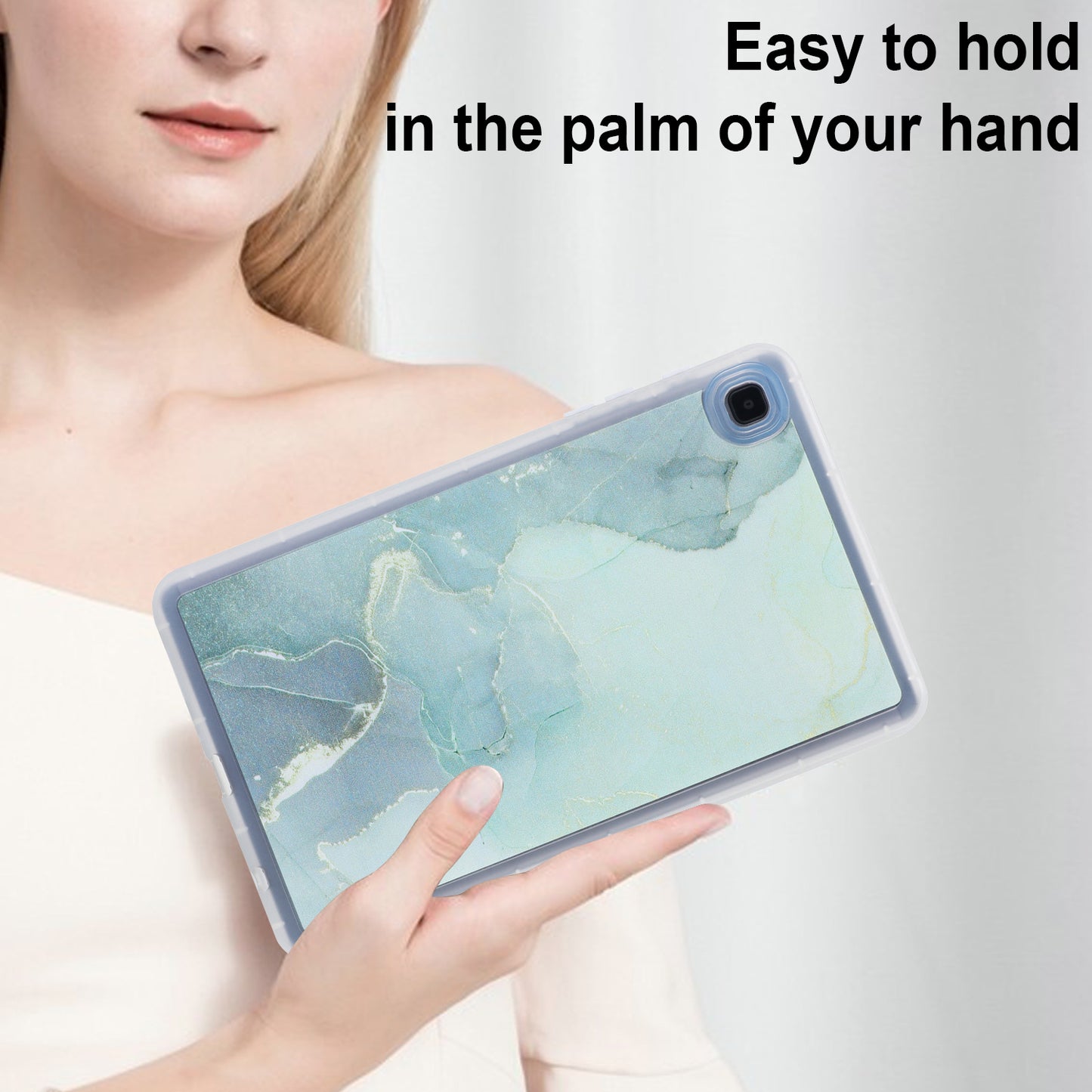 Tablet Case for Samsung Galaxy Tab A7 Lite 8.7-inch T220 T225 , Marble Pattern Printing TPU Soft Skin Protective Cover