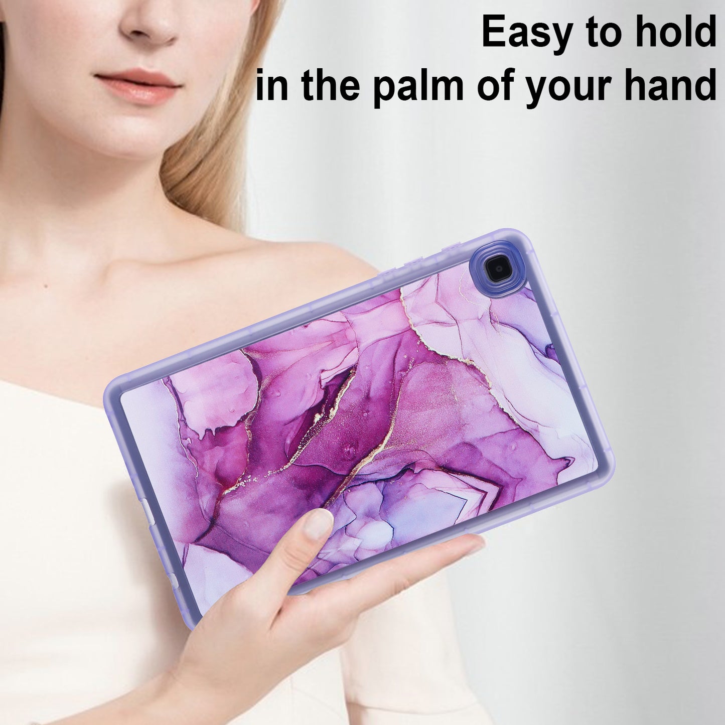 Tablet Case for Samsung Galaxy Tab A7 Lite 8.7-inch T220 T225 , Marble Pattern Printing TPU Soft Skin Protective Cover