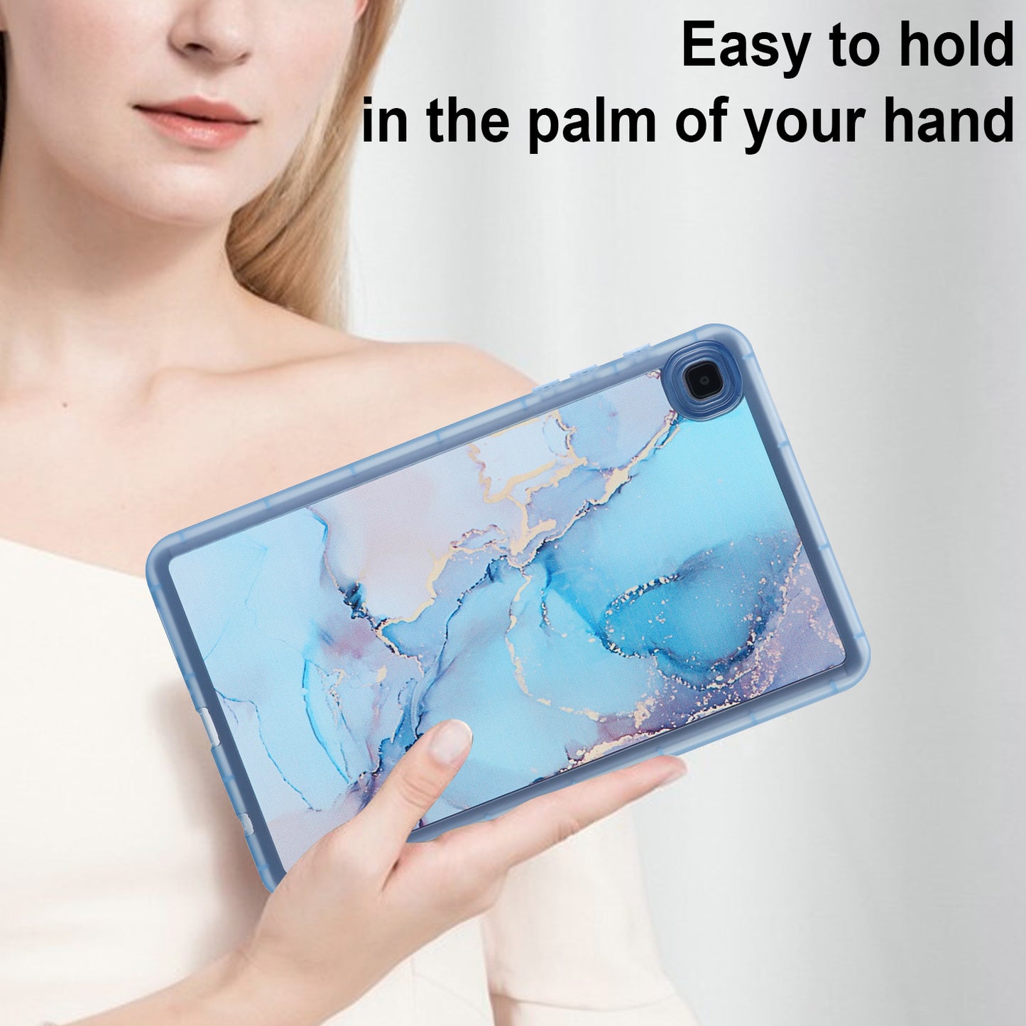 Tablet Case for Samsung Galaxy Tab A7 Lite 8.7-inch T220 T225 , Marble Pattern Printing TPU Soft Skin Protective Cover