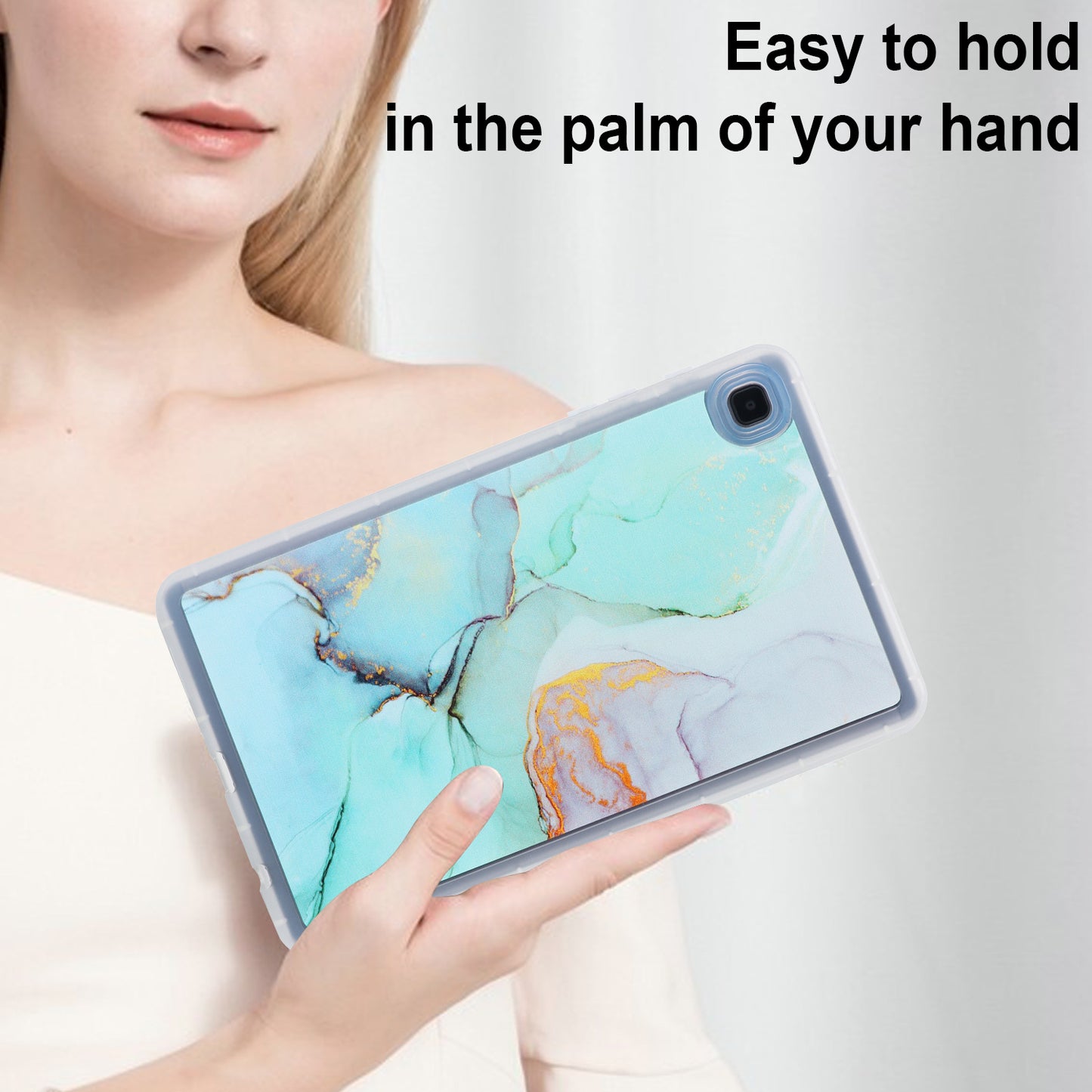 Tablet Case for Samsung Galaxy Tab A7 Lite 8.7-inch T220 T225 , Marble Pattern Printing TPU Soft Skin Protective Cover