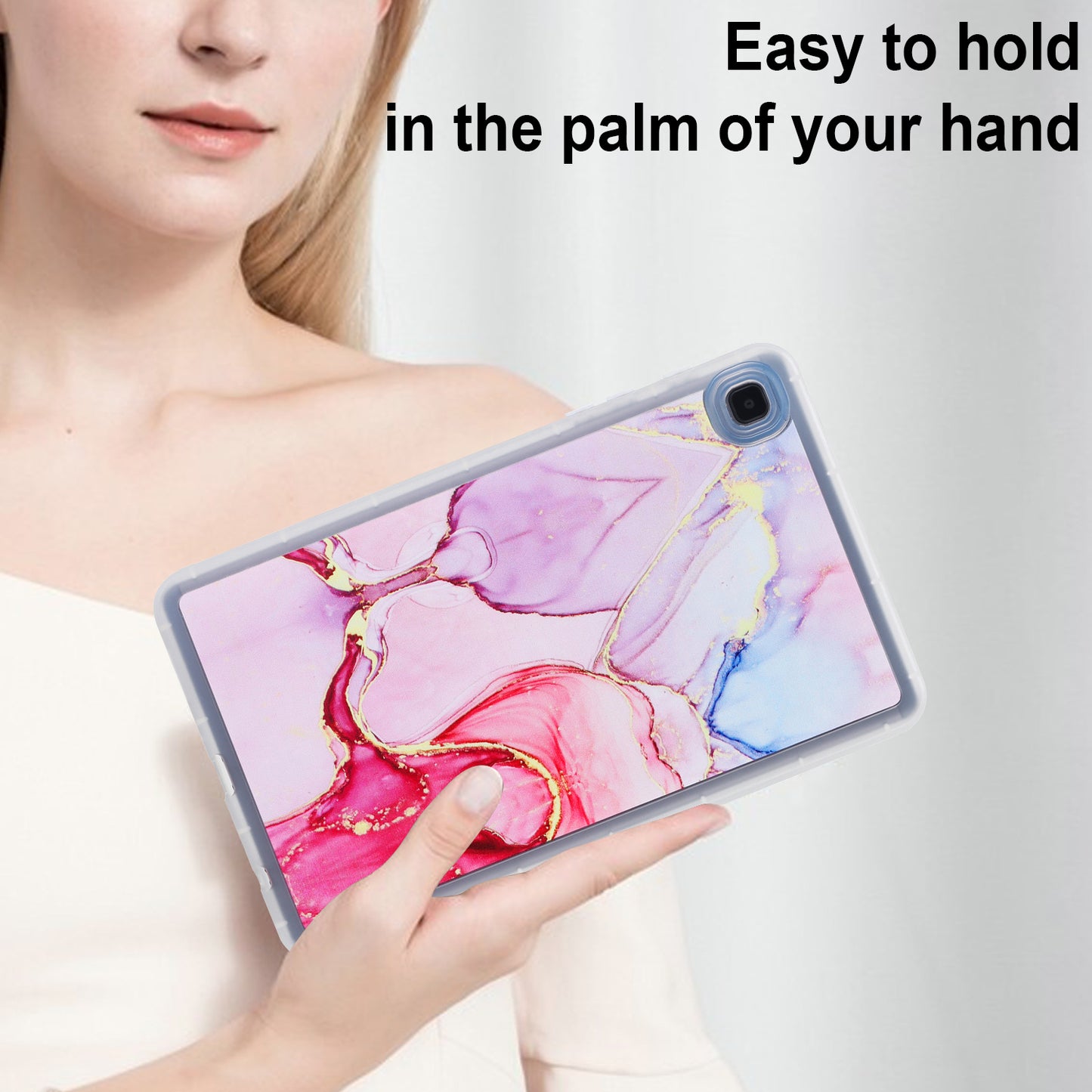 Tablet Case for Samsung Galaxy Tab A7 Lite 8.7-inch T220 T225 , Marble Pattern Printing TPU Soft Skin Protective Cover