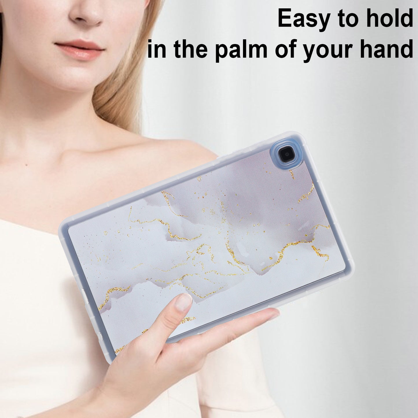 Tablet Case for Samsung Galaxy Tab A7 Lite 8.7-inch T220 T225 , Marble Pattern Printing TPU Soft Skin Protective Cover