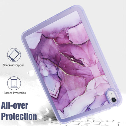 For iPad 10.9 (2022) TPU Tablet Case Marble Pattern Printing Shockproof Back Cover Shell