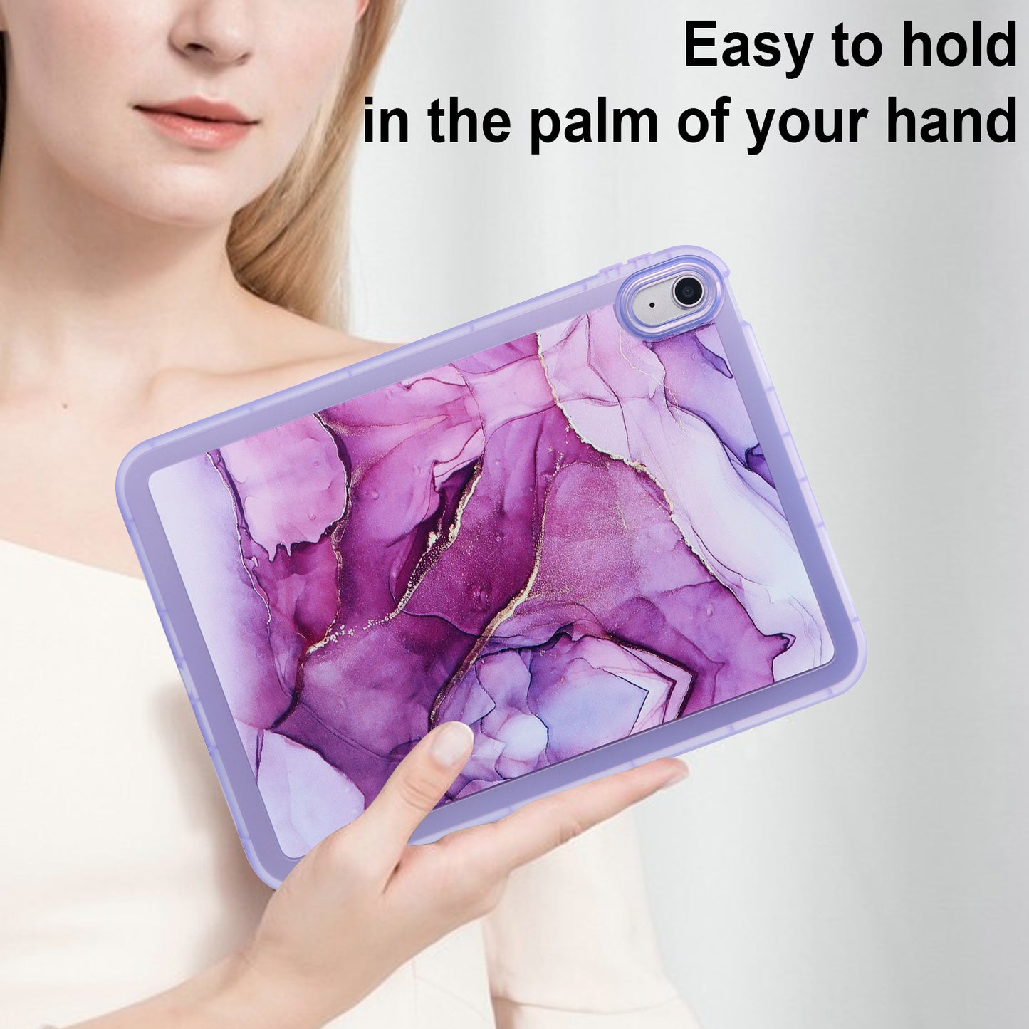 For iPad 10.9 (2022) TPU Tablet Case Marble Pattern Printing Shockproof Back Cover Shell