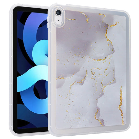 For iPad 10.9 (2022) TPU Tablet Case Marble Pattern Printing Shockproof Back Cover Shell